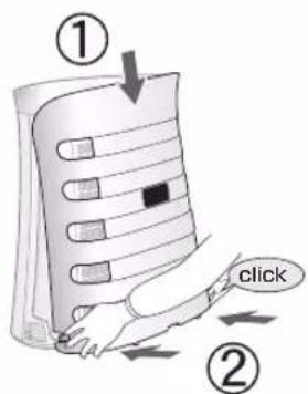 ① click ②