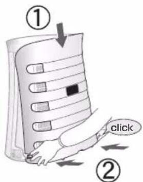 ① click ②