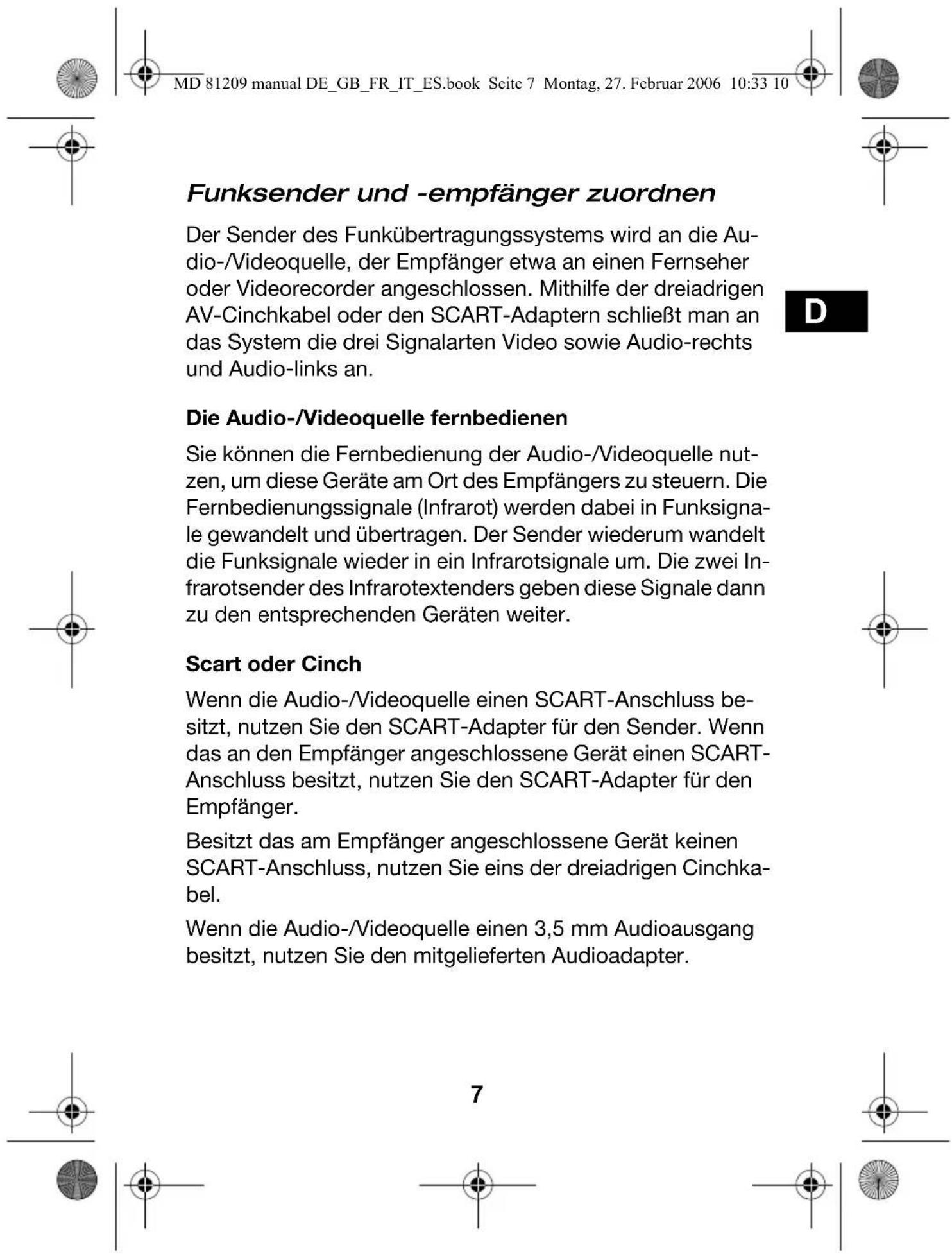 MEDION LIFE S65002 (MD 82044) - Mögliche Signalgeber und Empfänger - 1