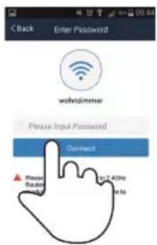 < Back Enter Password wehrämmer Please Input Password Connect Please Send to 2.40Hz to