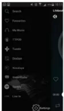 Search Favorites My Music FTPDD Tunes Douban Kosaiaya HeartRadio Spotify Live In Settings
