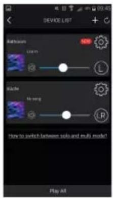 DEVICE LIST Ruthness Live L Rache No swing How to switch between split and multi mode? Play All