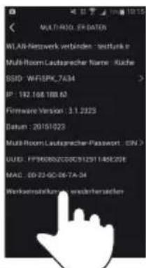MULTI-RAM.EDGATEN WLAN-Netzwerk verbände - bestlukre Multi-Room CADsprecher Name: Küche SSD: WF1SPK_7434 IP: 192.108.108.60 Firmware Version: 31.2325 Datum: 2019/023 Multi-Room CADsprecher-Password: CN > UUG: FP9000X2C00C9129114E20E MAC: 69.22-GC08-TA-04 Workserstellung: wachinteraktien