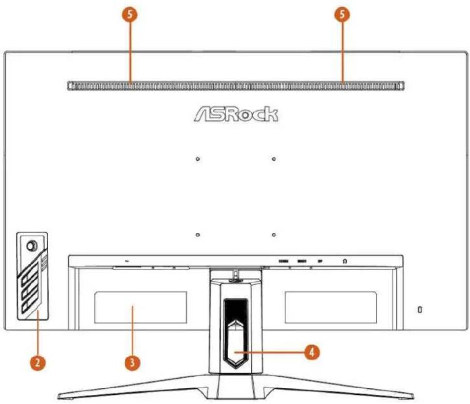 ASROCK PG27F15RS1A - Chapitre 3 Vue d'ensemble du moniteur - 2