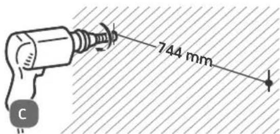 744 mm C