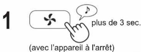 1 plus de 3 sec. (avec l'appareil à l'arrêt)