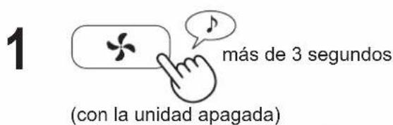 1 más de 3 segundos (con la unidad apagada)