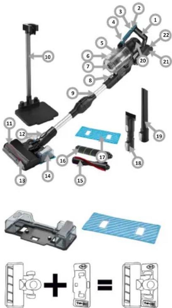 AMICA Aqua Leste VM 8200 - Elementele dispozitivului - 1