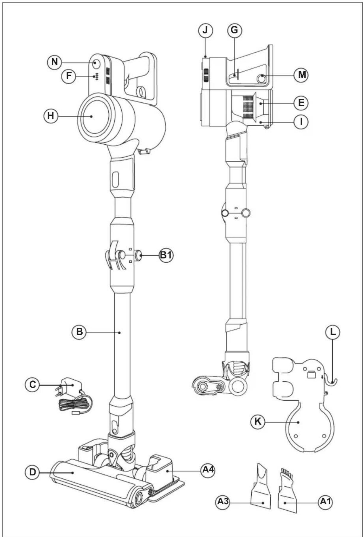 Technical diagram of a cleaning or cleaning device with labeled parts including lift, base, and clamps