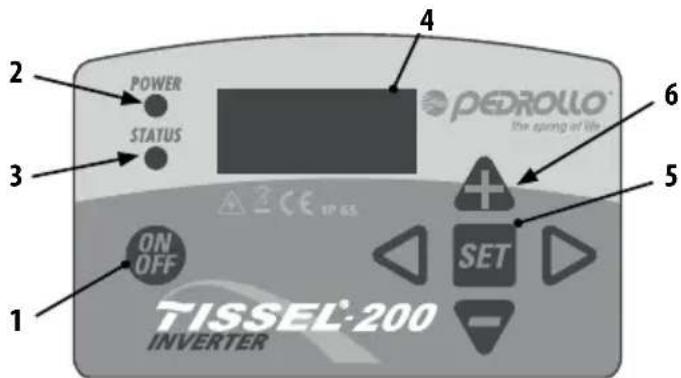 Pedrollo TISSEL200 - DESCRIZIONE PANNELLO DI CONTROLLO - 1