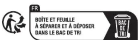 FR BOÎTE ET FEUILLE À SÉPARER ET À DÉPOSER DANS LE BAC DE TRI BAC DE TRI