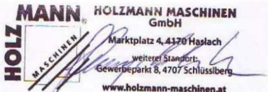 Holzmann KAP 305JL - Angewandte Normen / applicable Standards - 1