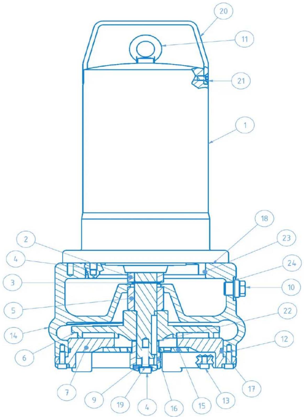 Sanibroyeur Sanipump ZFS 71 - Anexo D : Desenho seccional e lista de peças sobressalentes - 1