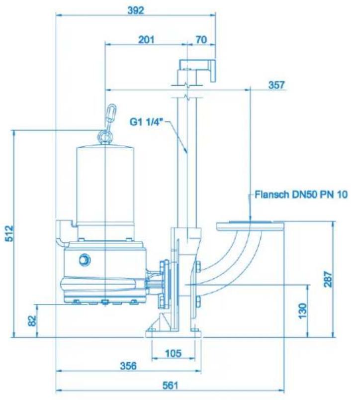 Sanibroyeur Sanipump ZFS 71 - Anhang C : Pumpenabmessungen - 1