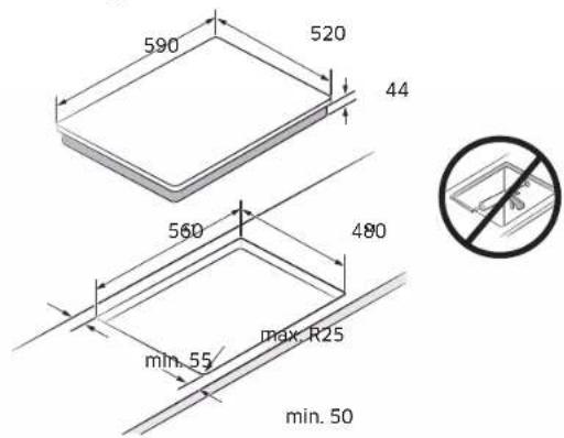 SAMSUNG NZ64B5067YY - Installing the hob - 2