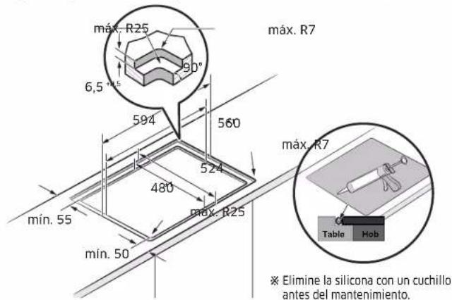 SAMSUNG NZ64B5067YY - Instalación de la placa - 4