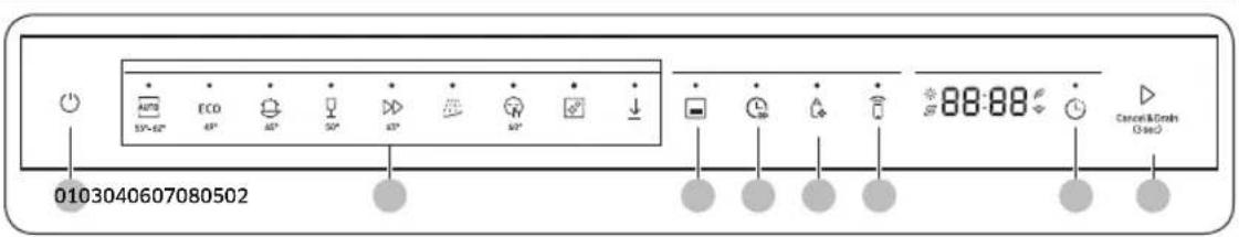 SAMSUNG DW60BG850I00ET - Panel sterowania (z wyjatkiem modelu DW60BB89*) - 1