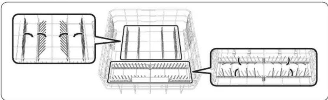 SAMSUNG DW60BG850I00ET - Uso delle rastrelliere pieghevoli - 1