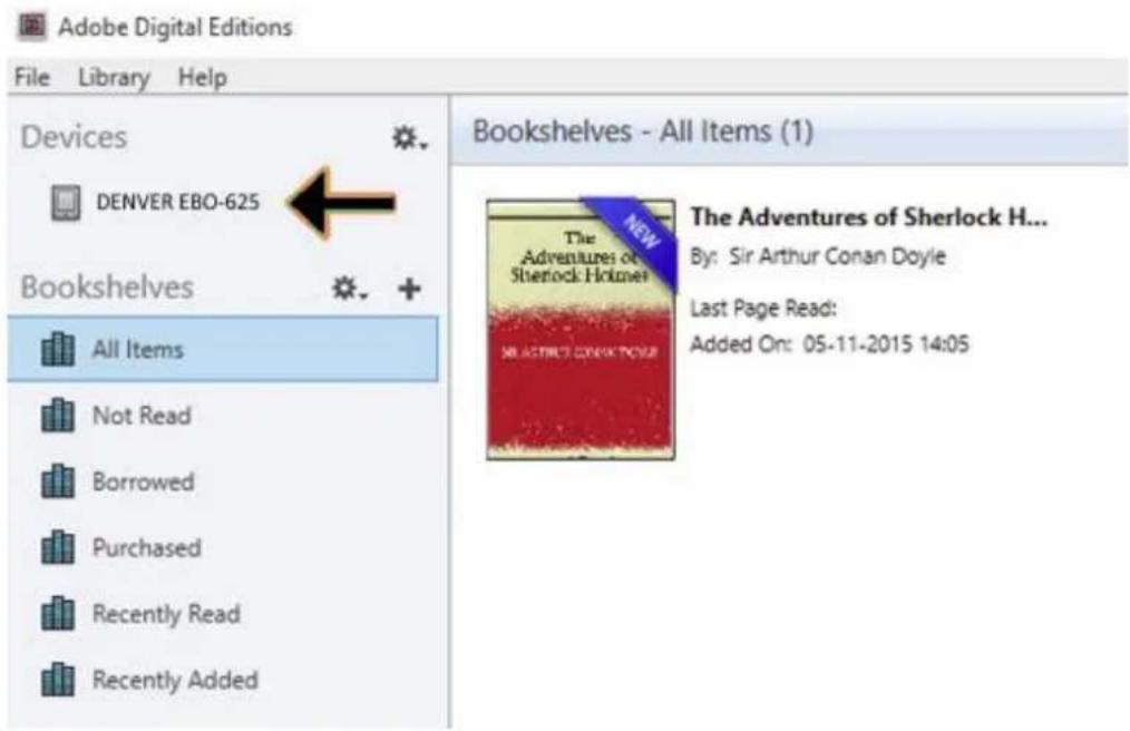 DENVER EBO625 - Transfert de copie d'Ebooks DRM protégée sur votre DENVER EBO-625 - 5