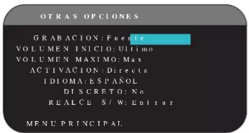 ROTEL RSP1580 - Otras Opciones ("Other Options") - 1