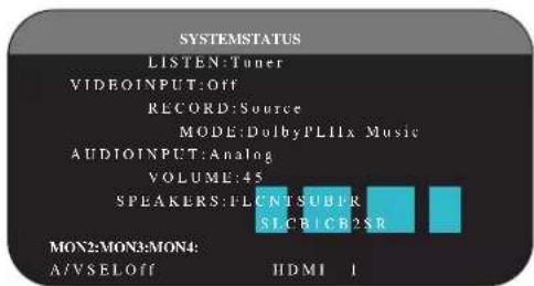 ROTEL RSP1580 - System Status - 1
