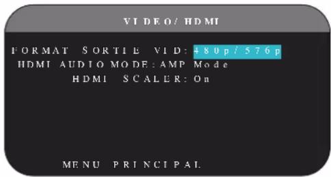 ROTEL RSP1580 - Menu VIDEO/HDMI - 1
