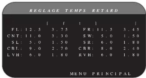 ROTEL RSP1580 - Réglage du temps de retard (delay) - 1