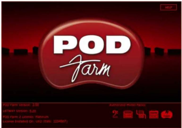 LINE 6 POD Farm 2.5 - La fenêtre "About POD Farm" - 3