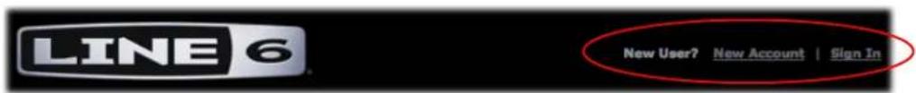 LINE 6 POD Farm 2.5 - Creation d'un compte Line 6 - 1