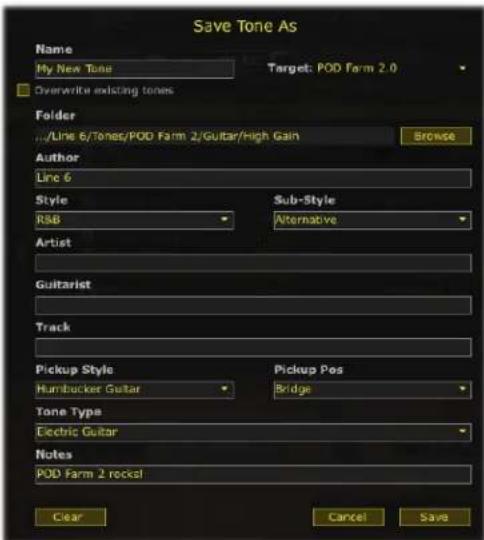 LINE 6 POD Farm 2.5 - Sauvegarde d'un Preset de son - 2