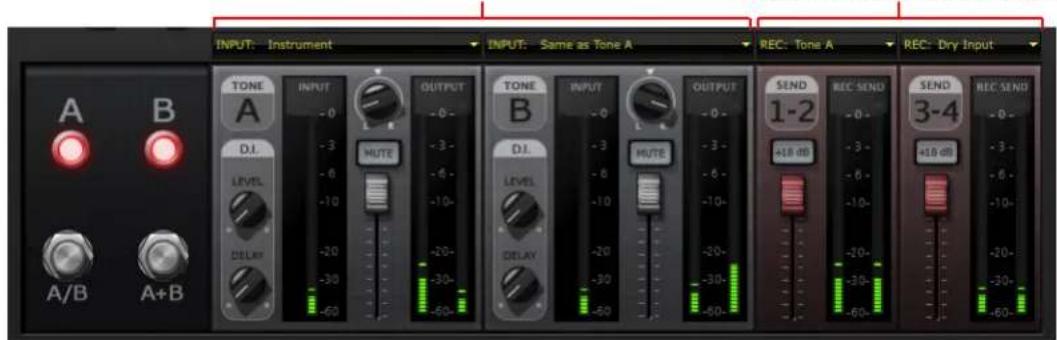 LINE 6 POD Farm 2.5 - Fenêtre de mixage (mode ToneDirect) - 1
