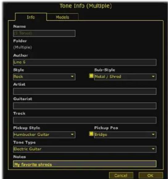 LINE 6 POD Farm 2.5 - Fenêtre d'information sur lessons - 2