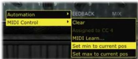 LINE 6 POD Farm 2.5 - Valeurs de positions minimum et maximum - 1