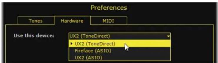 LINE 6 POD Farm 2.5 - Paramètres du périphérique audio Windows® - 1
