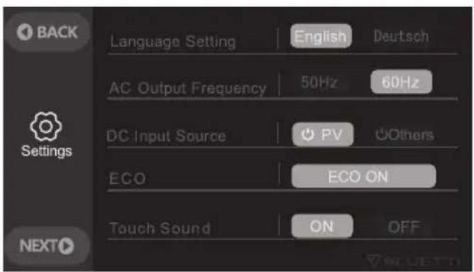 BLUETTI AC200MAX - Settings - 1
