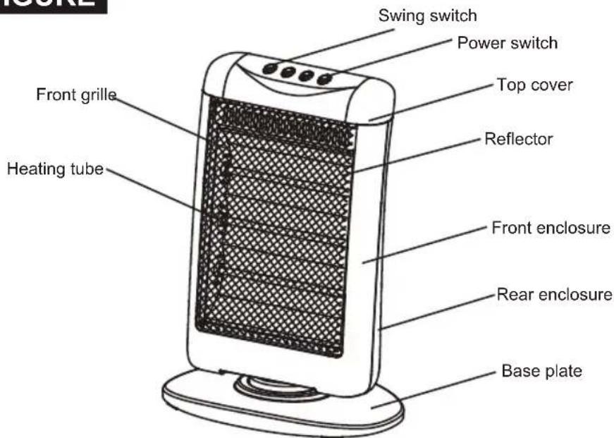 MIDEA NS1213C1E - WARNING: IN ORDER TO AVOID OVERHEATING, DO NOT COVER THE HEATER. - 1