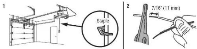 CHAMBERLAIN B510C - STEP 11 Wire the door control to the garage door oSTEP 12 Attach the warning labels - 1