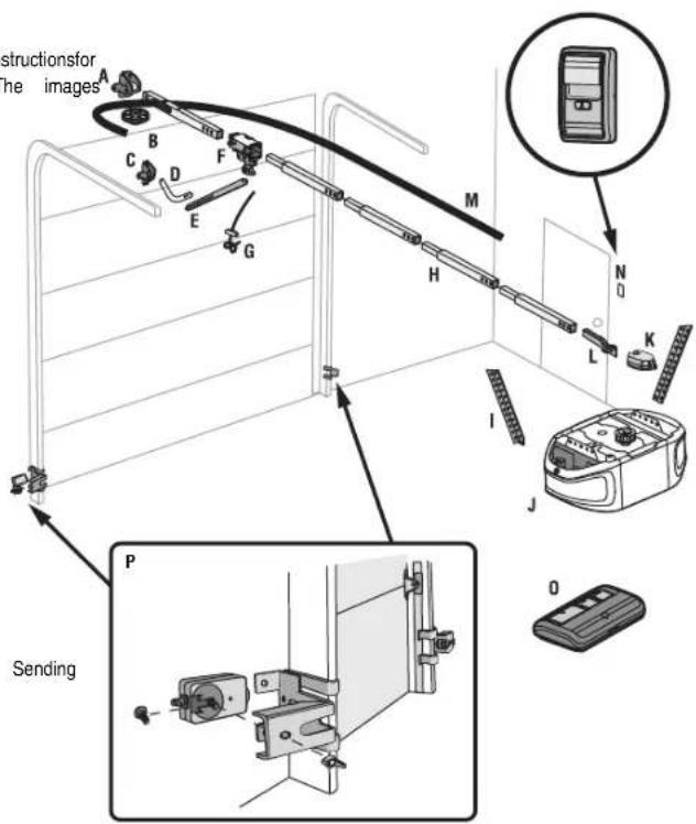 Instructions for the images A B C D E F G H M N O L K I J P Sending Q