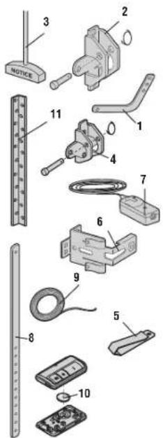 Exploded view diagram of a mechanical assembly with numbered parts for identification