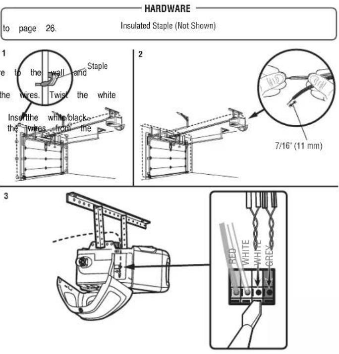 CHAMBERLAIN B510C - OPTION A INSTALLATION WITHOUT PRE-WIRING - 1