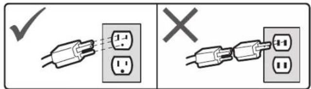 Electrical diagram showing two configurations: one with a plug and switch, the other with a plug and plug connected to three outlets.
