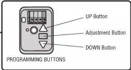 UP Button Adjustment Button DOWN Button PROGRAMMING BUTTONS