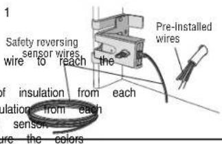 Safety reversing sensor wires wire to reach the of insulation from each sulation from each sensor are the colors