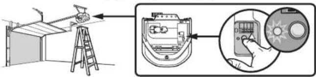 Diagram illustrating a mechanical assembly process with labeled components and a magnified view of the device's internal structure.