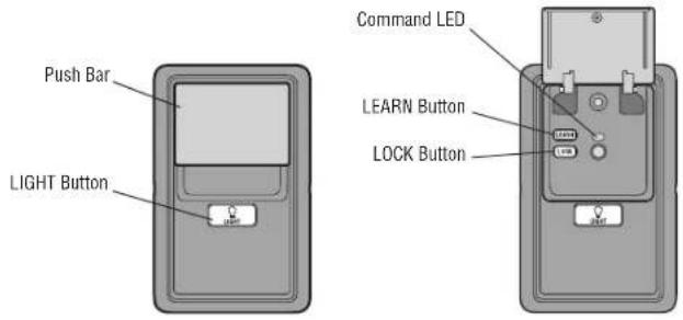 Push Bar LIGHT Button Command LED LEARN Button LOCK Button