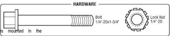 HARDWARE Bolt 1/4'-20x1-3/4' Lock Nut 1/4'-20 s mounted in the