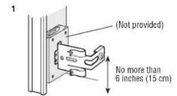 (Not provided) No more than 6 inches (15 cm)