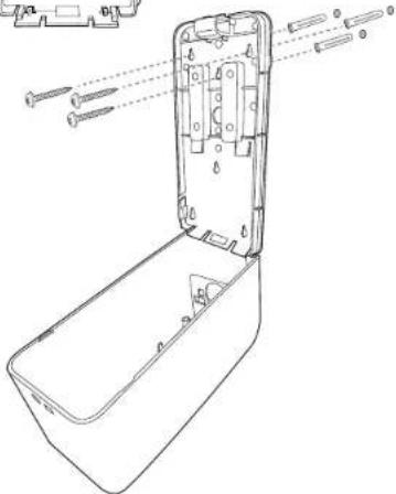 Technical diagram of an open electronic device with labeled components and assembly lines