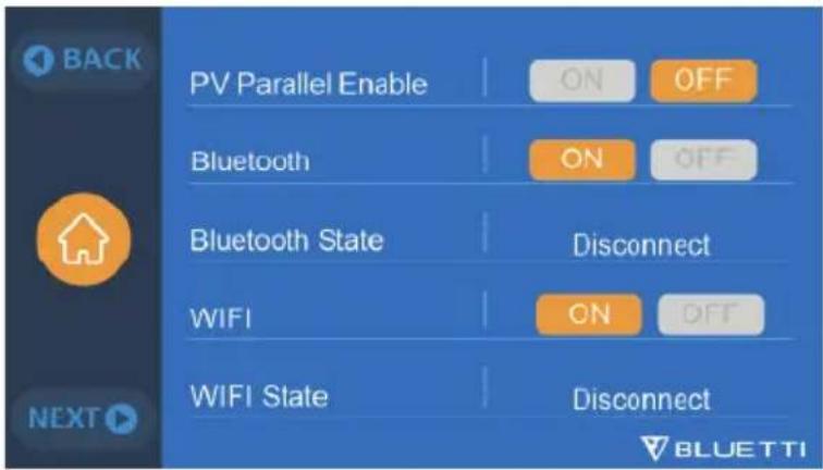 BLUETTI AC300 - « PV Parallel Enable » (activer la connexion en parallèle des PV) - 1