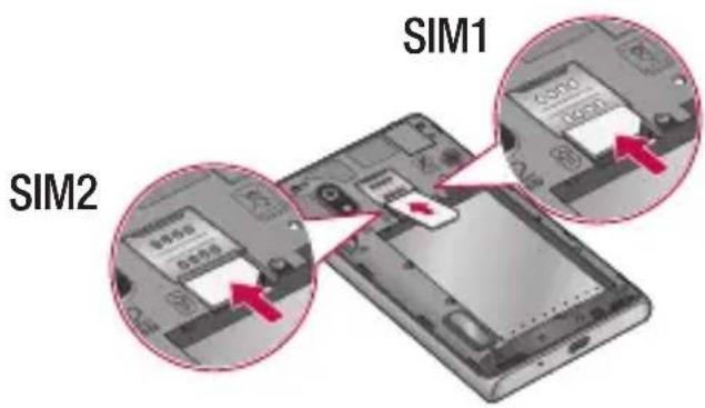 LG Optimus L5 Dual - Installing the SIM card and battery - 2